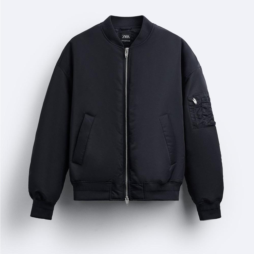 Zara Men Bomber Navy Oversized Jacket Coat S M Top